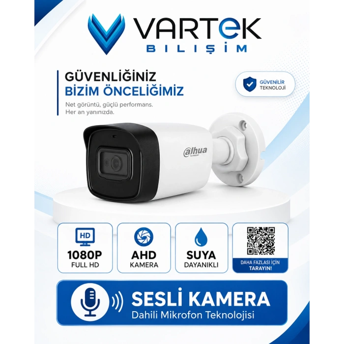 Dahua 16 Kameralı Sesli AHD Güvenlik Kamera Seti - 1080P Full HD DVR Kayıt Cihazı - 1000 GB HDD Dahil