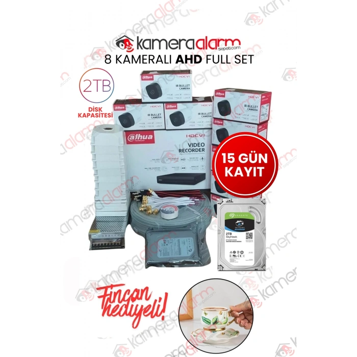 8 Kanal H265 6 Adet Kamera Güvenlik Kamera Seti