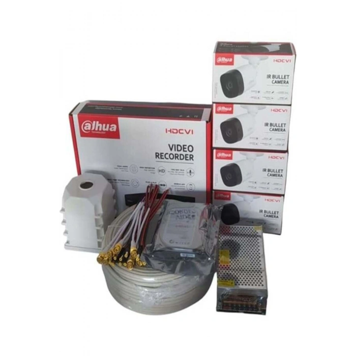 4 LÜ 2 MP DAHUA AHD KAMERA TÜM SİSTEM SET HALİNDE
