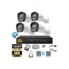 4 Kameralı Full HD Güvenlik Kamera Seti 500GB HDD 5MP Gece (Renkli) Görüşlü - Sabit IP Gerektirmez