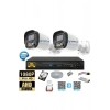 2 Kameralı 320GB-5MP Gece Renkli Gülen Yüz 1080P FULLHD Kamera Set-Su Gecirmez-Sabit İP Gerektirmez