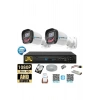 2 Kameralı Full HD Güvenlik Kamera Seti 500 GB HDD 5MP Gece Görüşlü (Siyah-Beyaz) Sabit İp Gerekmez