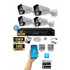 4 Kameralı AHD Full HD 9 LED 5MP Kamera Seti - 320GB HDD Dahil Gece (Renkli) Görüş