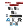 3 Kameralı Güvenlik Kamera Seti 2MP 1080P Gece Renkli Tak Çalıştır Hazır Sistem + 320 GB HDD