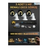 3 Kameralı Set 500 Gb Hdd Full Hd Gece Görüşlü Güvenlik Kamerası Sistemi-Sabit İp Gerektirmez-