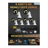 6 Kameralı Set 500 Gb Hdd Full Hd Gece Görüşlü Güvenlik Kamerası Sistemi-Sabit İp Gerektirmez-