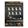 8 Kameralı Set 500 Gb Hdd Full Hd Gece Görüşlü Güvenlik Kamerası Sistemi-Sabit İp Gerektirmez-