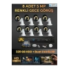 8 Kameralı Set 320 Gb Hdd Full Hd Gece Görüşlü Güvenlik Kamerası Sistemi-Sabit İp Gerektirmez-