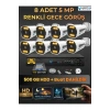 8 Kameralı Güvenlik Kamerası Seti, 500GB HDD Gece Renkli Full HD -Uzaktan İzleme Tak Çalıştır Sistem