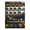 8 Kameralı Güvenlik Kamerası Seti, 320GB HDD Gece Renkli Full HD -Uzaktan İzleme Tak Çalıştır Sistem