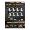 8 Kameralı Set 1000 Gb Hdd Full Hd Gece Görüşlü Güvenlik Kamerası Sistemi-Sabit İp Gerektirmez-