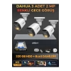 3 Kameralı 2MP Gece Renkli Güvenlik Kamerası Seti, 320 GB HDD, FullHD İç Dış Mekan Uyumlu