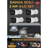 Dahua 4 Kameralı Sesli AHD Güvenlik Kamera Seti - 1080P Full HD DVR Kayıt Cihazı - 500 GB HDD Dahil