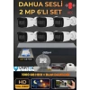 Dahua 6 Kameralı Sesli AHD Güvenlik Kamera Seti - 1080P Full HD DVR Kayıt Cihazı - 1000 GB HDD Dahil