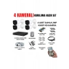 4 KAMERALI GÜVENLİK KAMERASI SETİ-CEPTEN İZLEME-FULLHD-GECE GÖRÜŞLÜ-SU GEÇİRMEZ