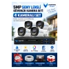5MP Gülenyüz Gece Renkli Güvenlik Kamerası Seti, 4 Kameralı 250 GB Hediyeli