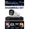 8 Kameralı Full HD Güvenlik Kamera Seti 500GB HDD HEDİYE 5MP Gece (Renkli) Görüşlü - Sabit IP Gerektirmez
