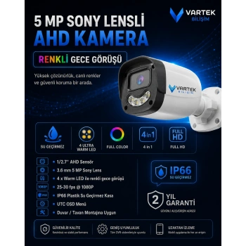 5 MP GÜLENYÜZ GECE RENKLİ KAMERA