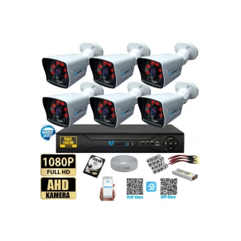 8 Kameralı 500 GB HDD 5MP Lensli 1080P FULLHD Kamera Seti - Su Gecirmez- Sabit İP Gerektirmez