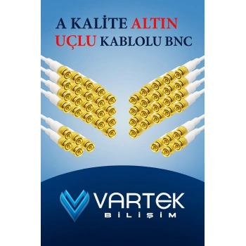 20 Adet Hazır Kablolu BNC Konnektör – CCTV Güvenlik Kamerası İçin Video ve Güç Kablosu Seti