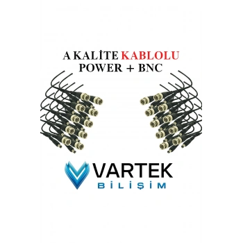 10 Adet BNC + Power Konnektör Seti – CCTV Güvenlik Kamerası İçin Tak Çalıştır Bağlantı Uçları