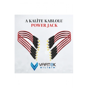 20 Adet DC Power Jak Konnektör Seti – CCTV Kamera Güç Bağlantı Ucu (Erkek)