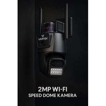 2MP Akıllı Wi-Fi Speed Dome IP Güvenlik Kamerası – Gece Görüşlü, Çift Antenli, 360° Dönebilen
