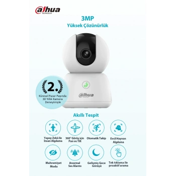 Hero B1 Akıllı Kamera - 2K 3MP Akıllı Wifi Kamera Kablosuz Ev Kamerası (Dahua Türkiye Garantili)