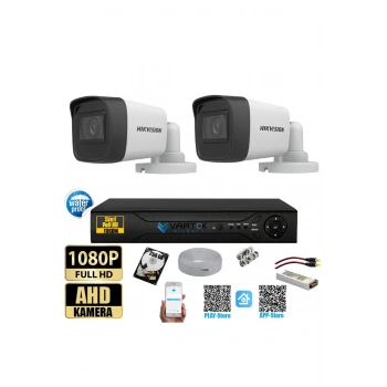 2 Kameralı Gece Görüşlü Güvenlik Kamerası Seti + 500 GB HDD