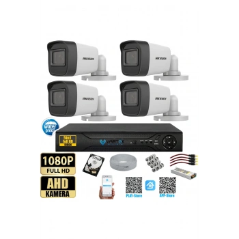 4 Kameralı Gece Görüşlü Güvenlik Kamerası Seti + 320 GB HDD