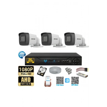 3 Kameralı Gece Görüşlü Güvenlik Kamerası Seti + 320 GB HDD