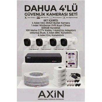 4lü Güvenlik Kamerası Seti - Full Paket - 500GB HDD