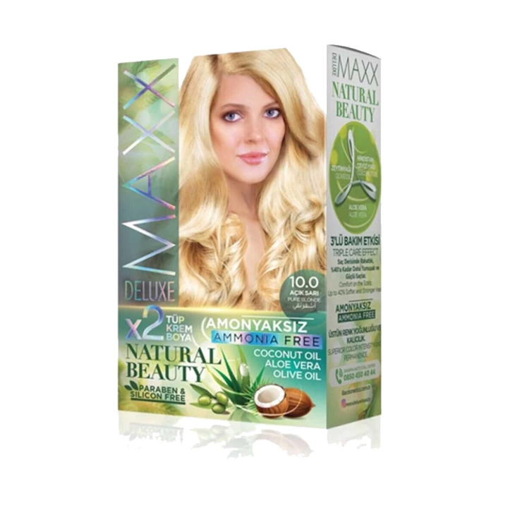 2 Paket Natural Beauty Amonyaksız Saç Boyası 10.0 Açık Sarı