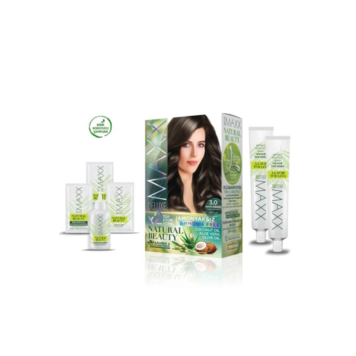 2 Paket Natural Beauty Amonyaksız Saç Boyası 3.0 Koyu Kahve