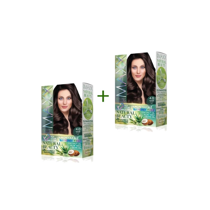 2 Paket Natural Beauty Amonyaksız Saç Boyası 4.0 Kahve