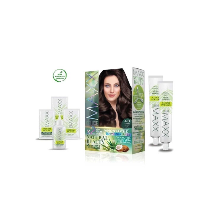 2 Paket Natural Beauty Amonyaksız Saç Boyası 4.0 Kahve