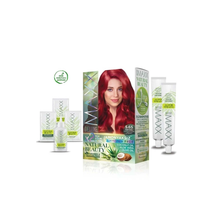 2 Paket Natural Beauty Amonyaksız Saç Boyası 5.65 Nar Kızılı