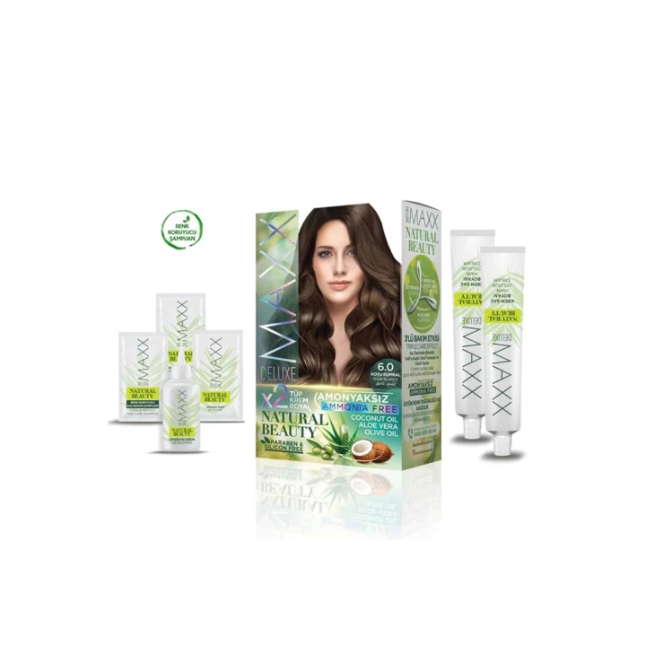 2 Paket Natural Beauty Amonyaksız Saç Boyası 6.0 Koyu Kumral