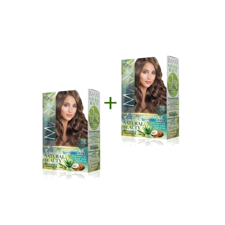 2 Paket Natural Beauty Amonyaksız Saç Boyası 7.0 Kumral