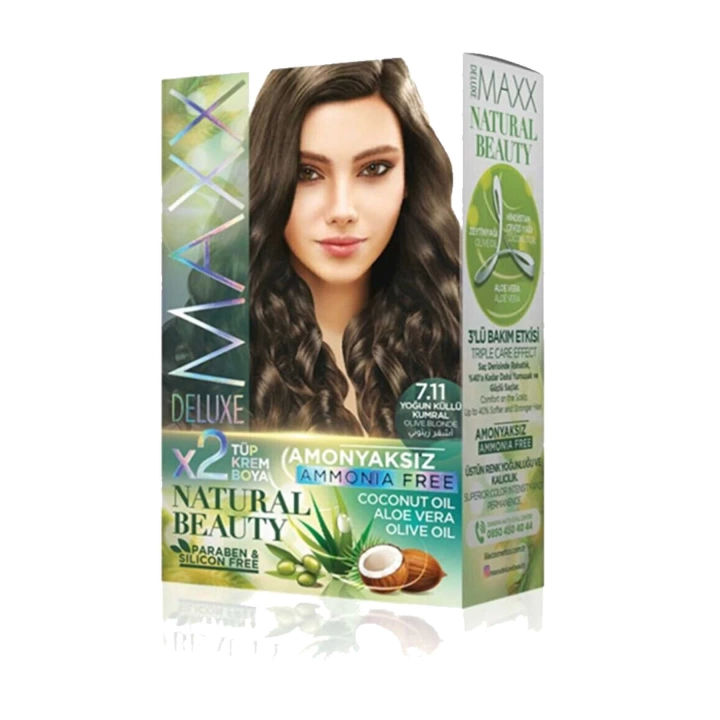 2 Paket Natural Beauty Amonyaksız Saç Boyası 7.11 Yoğun Küllü Kumral