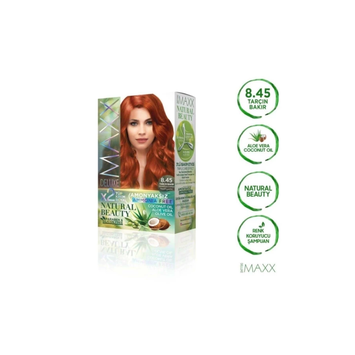 2 Paket Natural Beauty Amonyaksız Saç Boyası 8.45 Tarçın Bakır