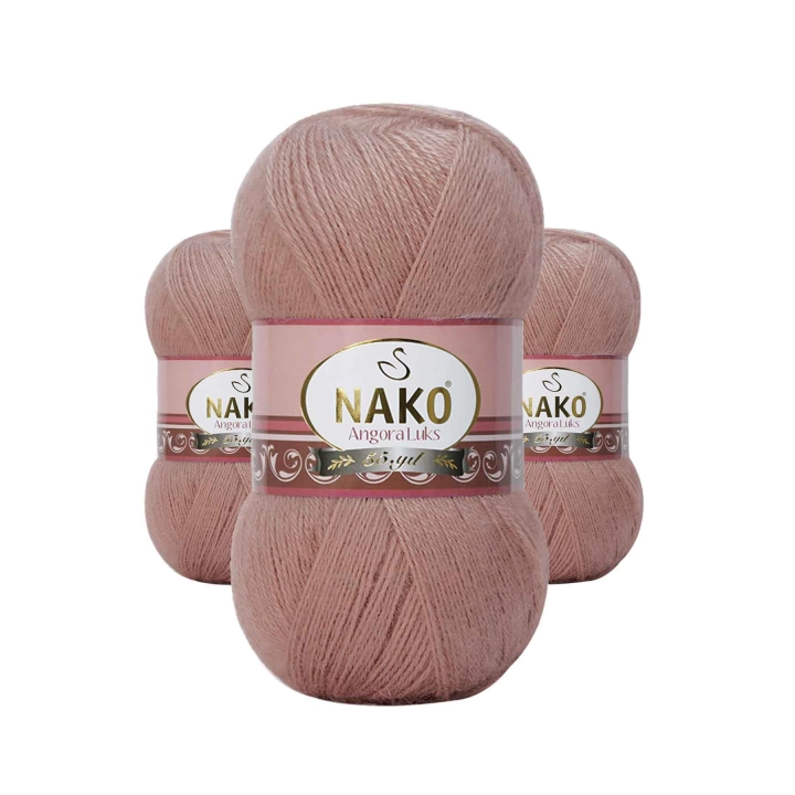 3 Adet Angora Lüks El Örgü İpi Bronz 11054