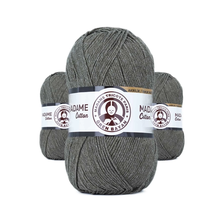 3 Adet Madame Cotton El Örgü İpi Yünü 100 gr 055 Yeşil