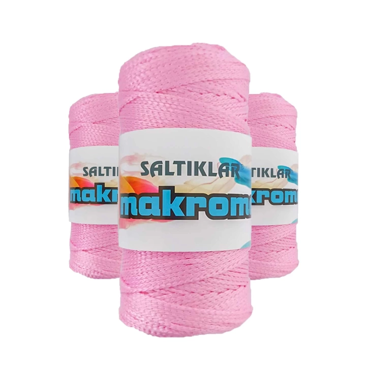 3 Adet Polyester Makrome İpi 1545 Pembe 100 gr