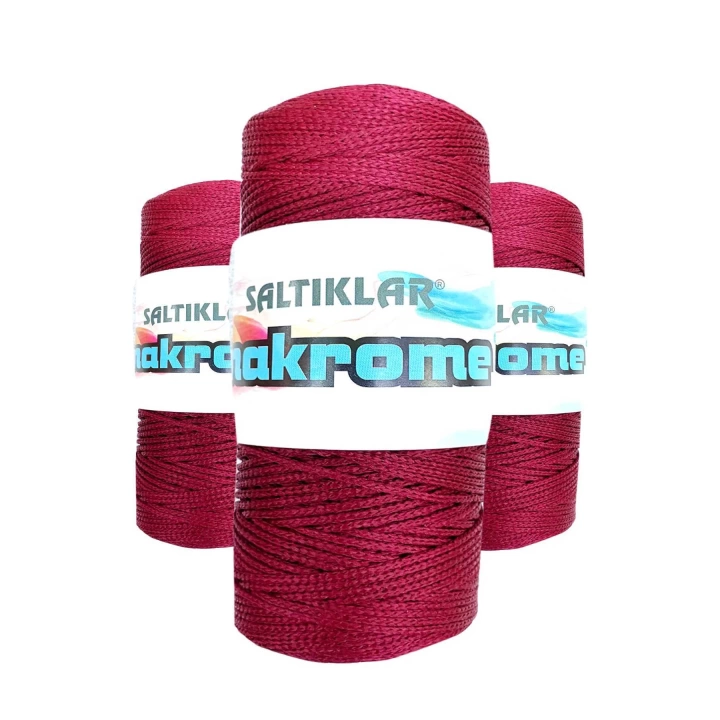 3 Adet Polyester Makrome İpi 1560 Bordo 100 gr