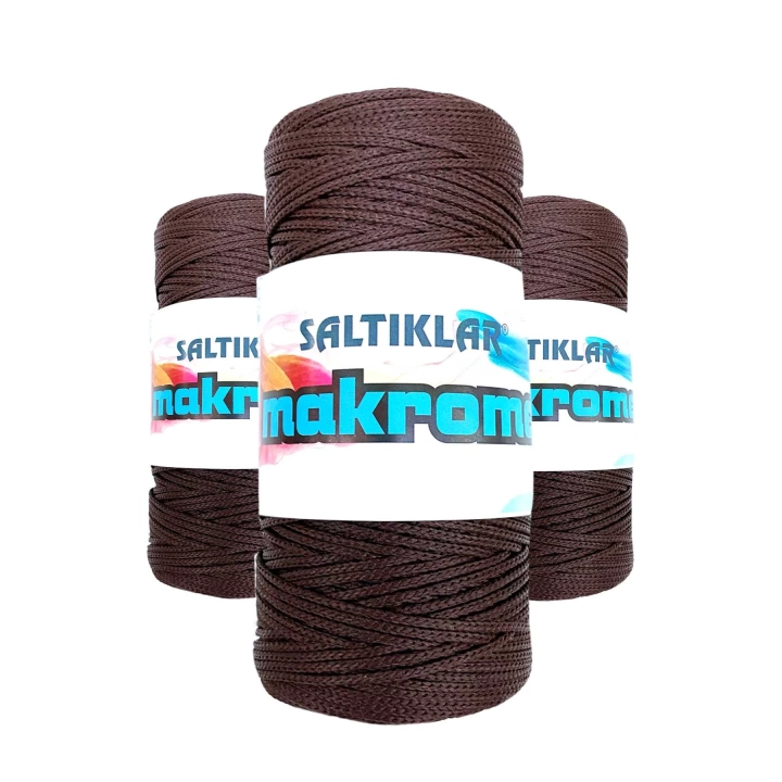 3 Adet Polyester Makrome İpi 2070 Kahve 100 gr