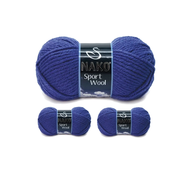 3 Adet Sport Wool Atkı Bere Ceket Yelek Örgü İpi Yünü No: 10472 Saks