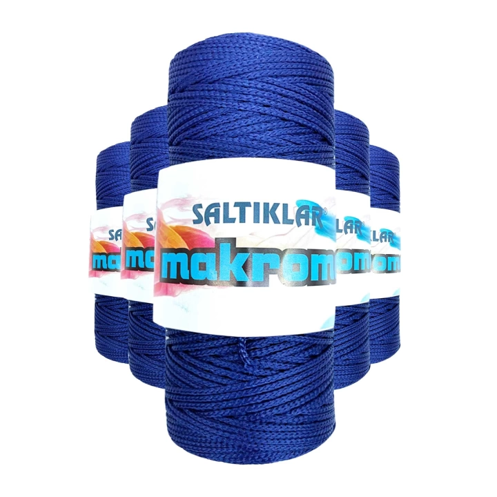 5 Adet Polyester Makrome İpi 370 Lacivert 100 gr