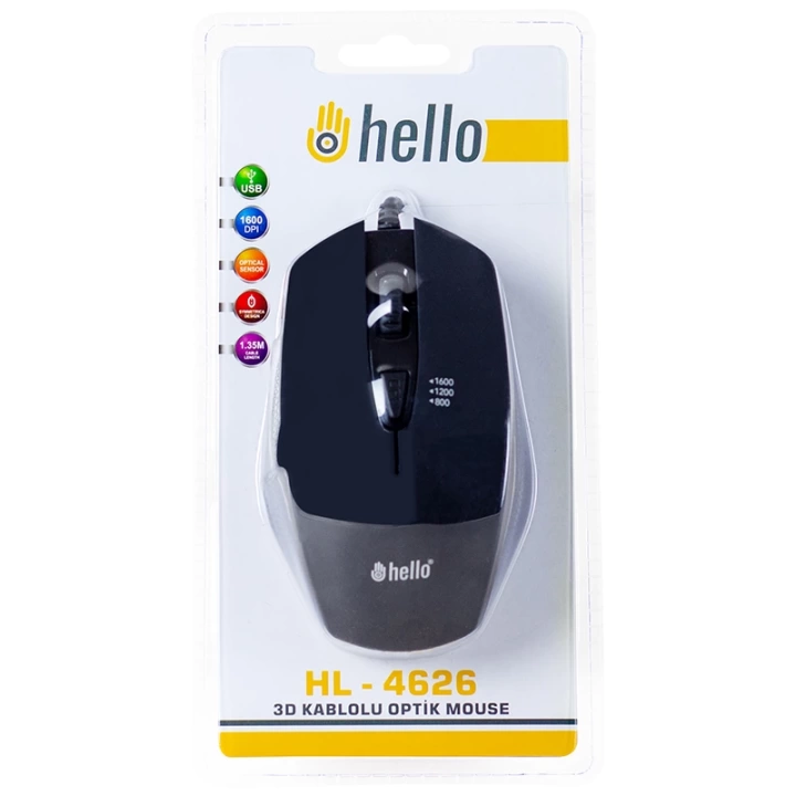 HL-4626 USB 1600 DPI 3D KABLO ShopZumLU OPTİK GAMING MOUSE