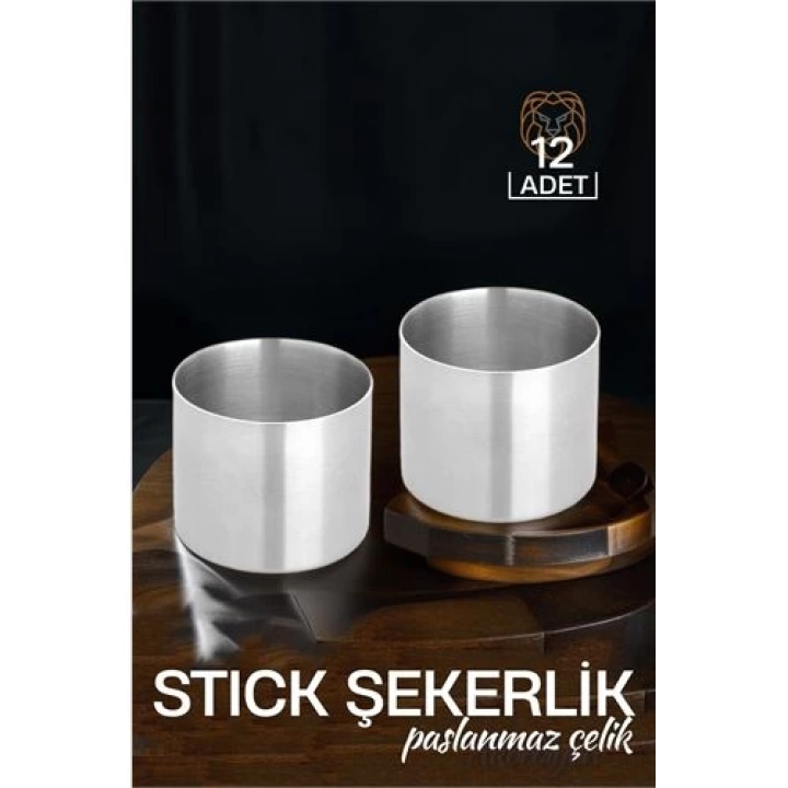 8+4 ADET Paslanmaz Çelik Stick Şekerlik